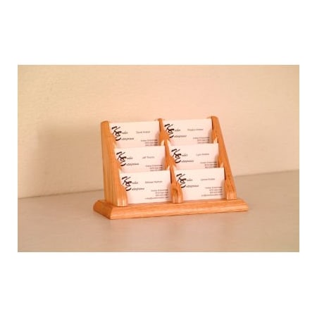 Wooden Mallet 6 Pocket Counter Top Business Card Holder - Light Oak BCC2-6LO